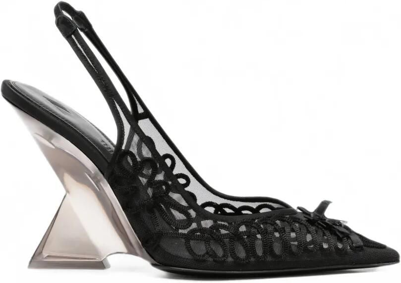 The Attico Cheope mesh pumps met borduurwerk Zwart