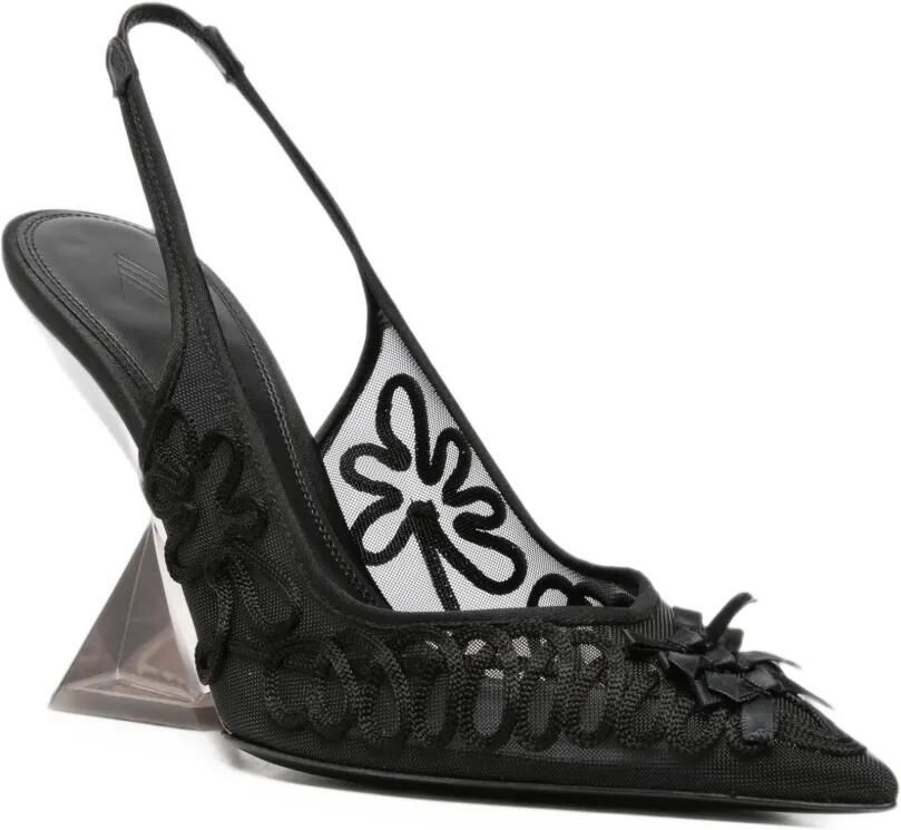 The Attico Cheope mesh pumps met borduurwerk Zwart - Foto 2