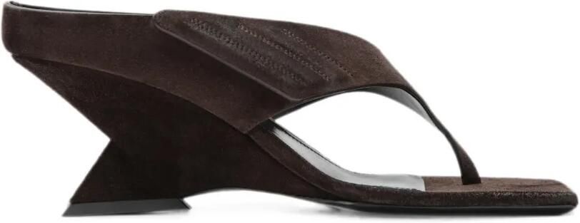 The Attico Cheope suède sandalen met sleehak Bruin