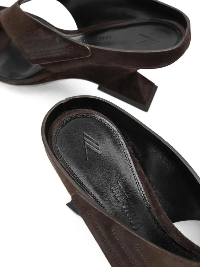 The Attico Cheope suède sandalen met sleehak Bruin - Foto 2
