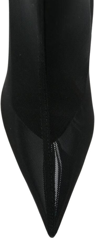 The Attico Cheope thigh-high lace-trimmed mesh boots Zwart - Foto 2