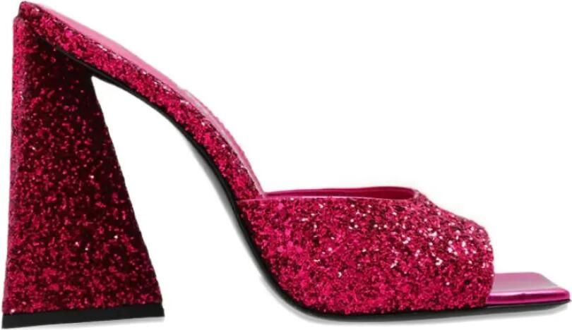 The Attico Devon muiltjes met glitter Roze