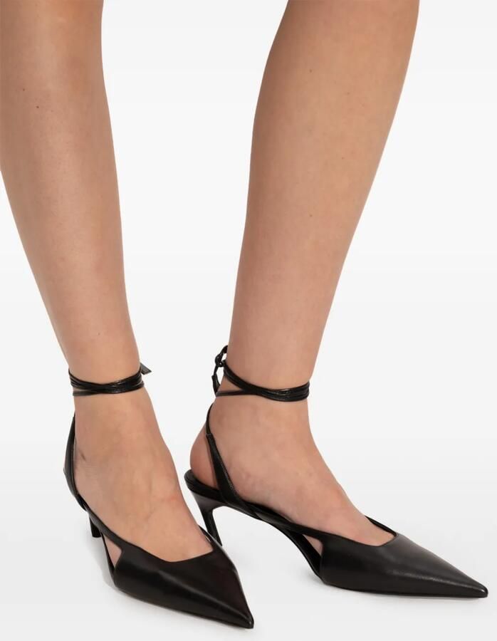 The Attico Diane pumps met enkelbandje Zwart