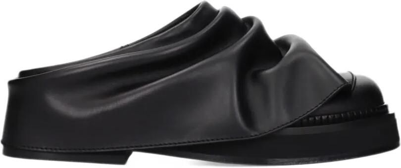 The Attico draped leather mules Zwart