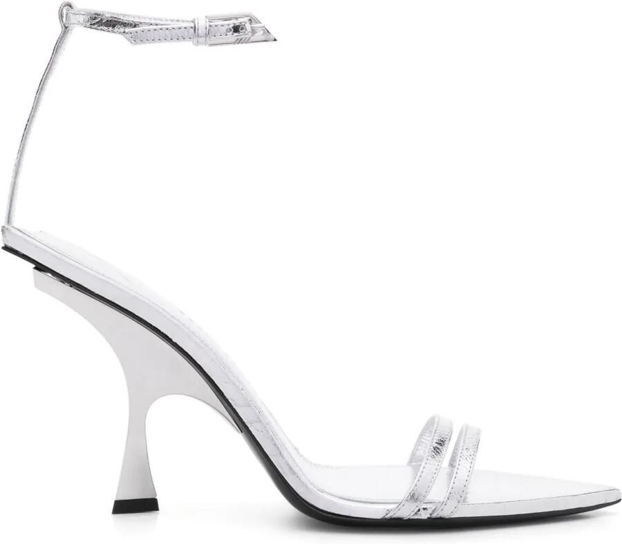 The Attico Esther leren sandalen Zilver
