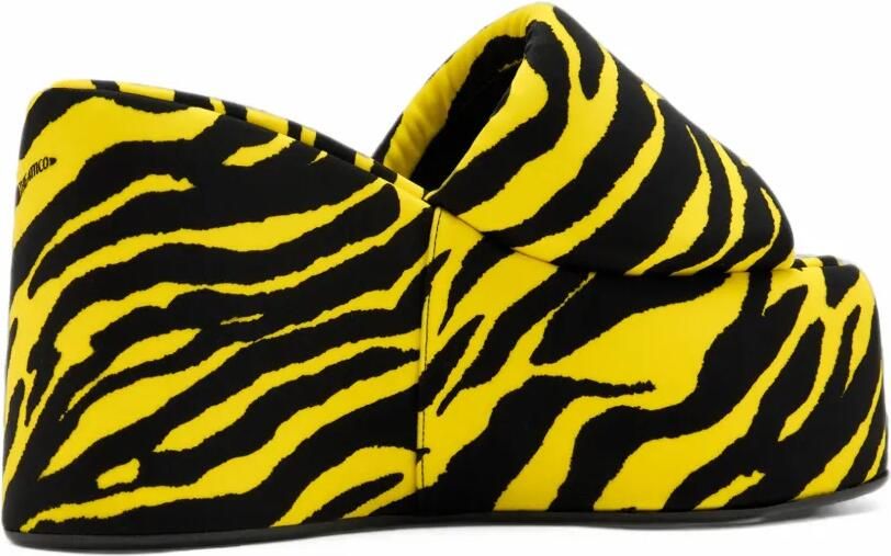 The Attico flatform ''Mochi'' black and yellow sandals Geel