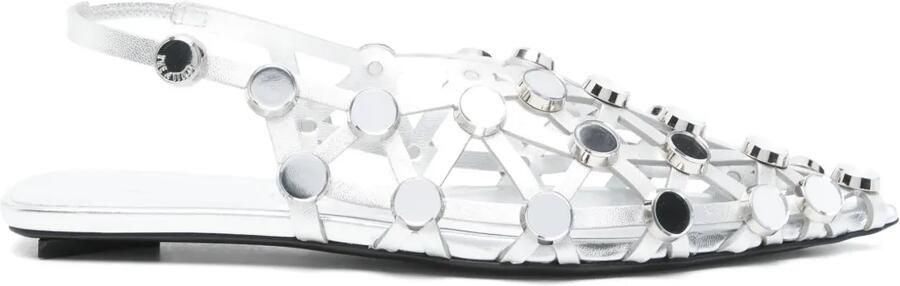 The Attico Grid ballerina's Zilver