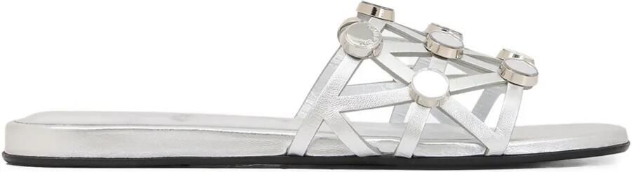 The Attico Grid sandalen verfraaid met studs Zilver