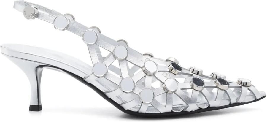 The Attico Grid slingback pumps Zilver