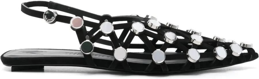 The Attico Grid slingback sandalen Zwart