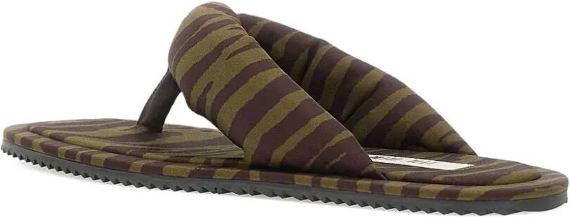 The Attico Indie teenslippers met zebraprint Groen - Foto 3