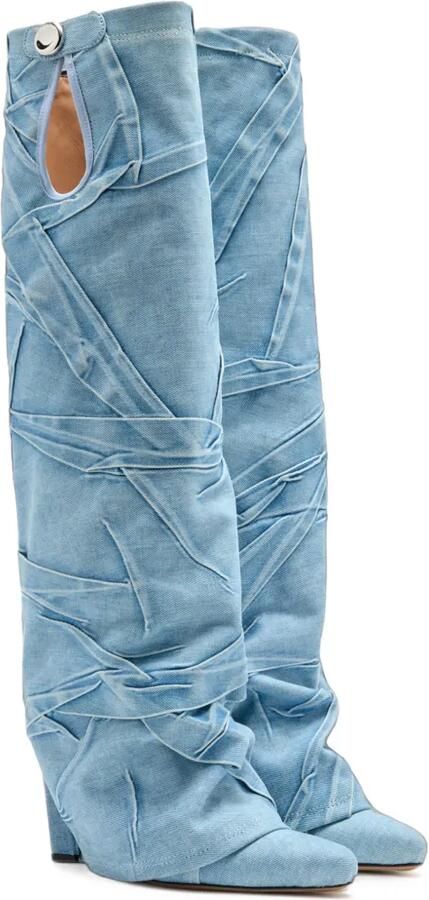 The Attico Leon denim laarzen Blauw - Foto 4