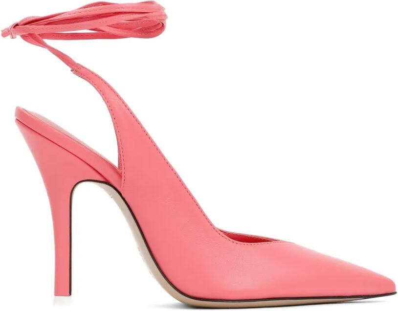 The Attico Leren pumps met enkelbandje Roze