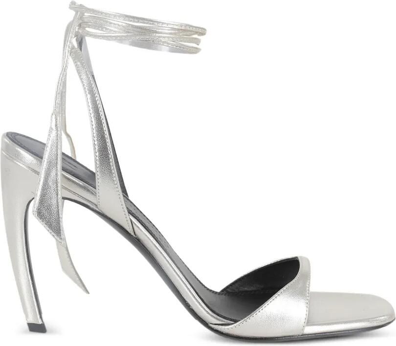 The Attico Ora leren sandalen Zilver