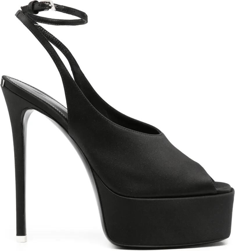 The Attico Ornella sandalen met plateau Zwart