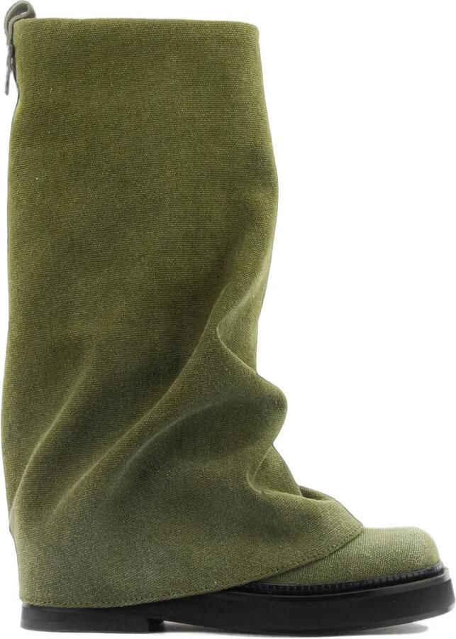 The Attico Robin canvas combat boots Groen