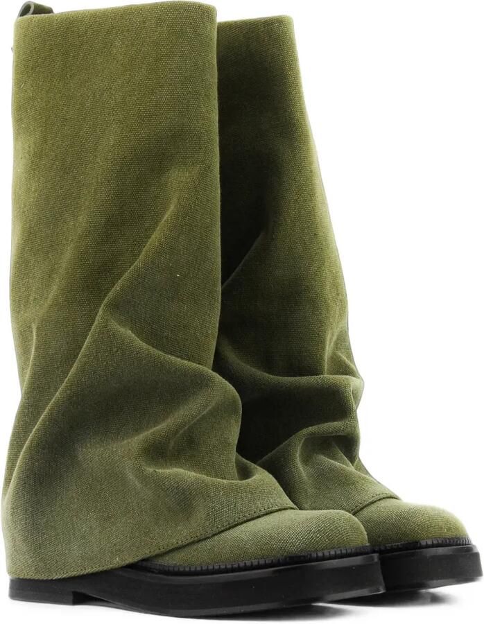 The Attico Robin canvas combat boots Groen - Foto 2