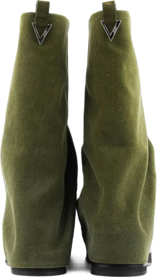 The Attico Robin canvas combat boots Groen - Foto 4