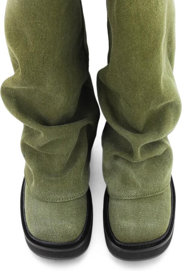 The Attico Robin canvas combat boots Groen - Foto 3