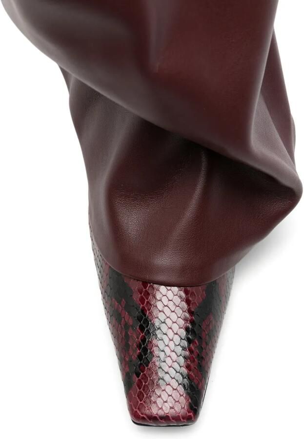 The Attico Robin overkneelaarzen met slangenleer-effect Rood - Foto 4