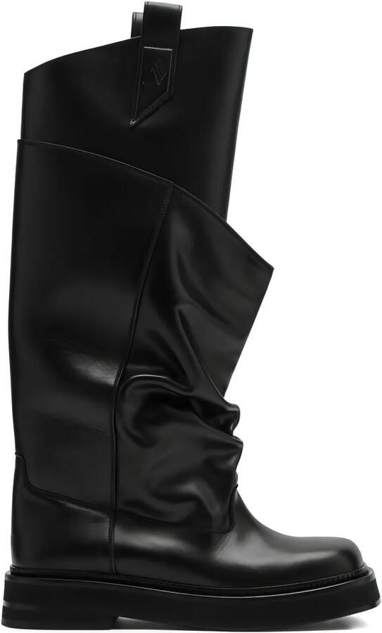The Attico Robin Passeggiata combat boots met ruches Zwart