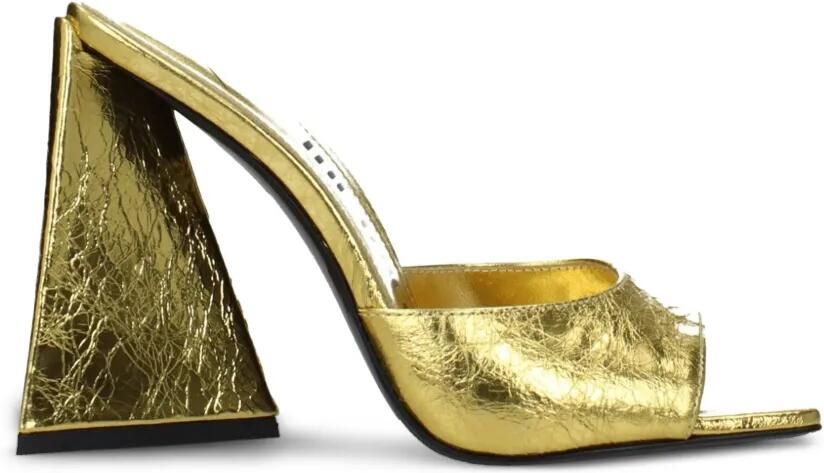 The Attico Sandalen met metallic afwerking en sculpturale hak Goud