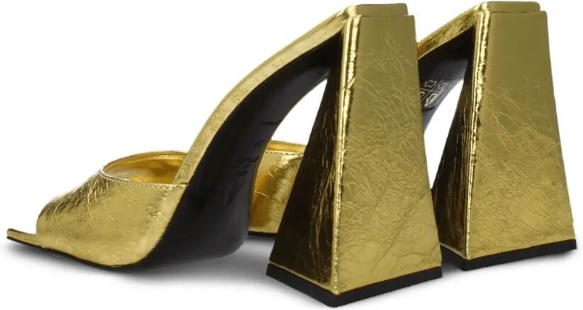 The Attico Sandalen met metallic afwerking en sculpturale hak Goud - Foto 4
