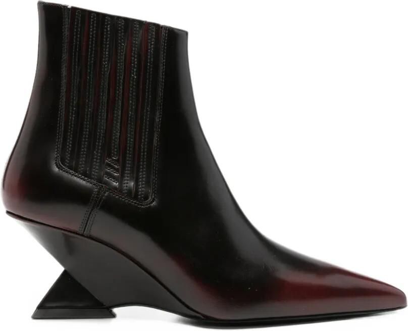 The Attico sculptural wedge-heel ankle boots Zwart
