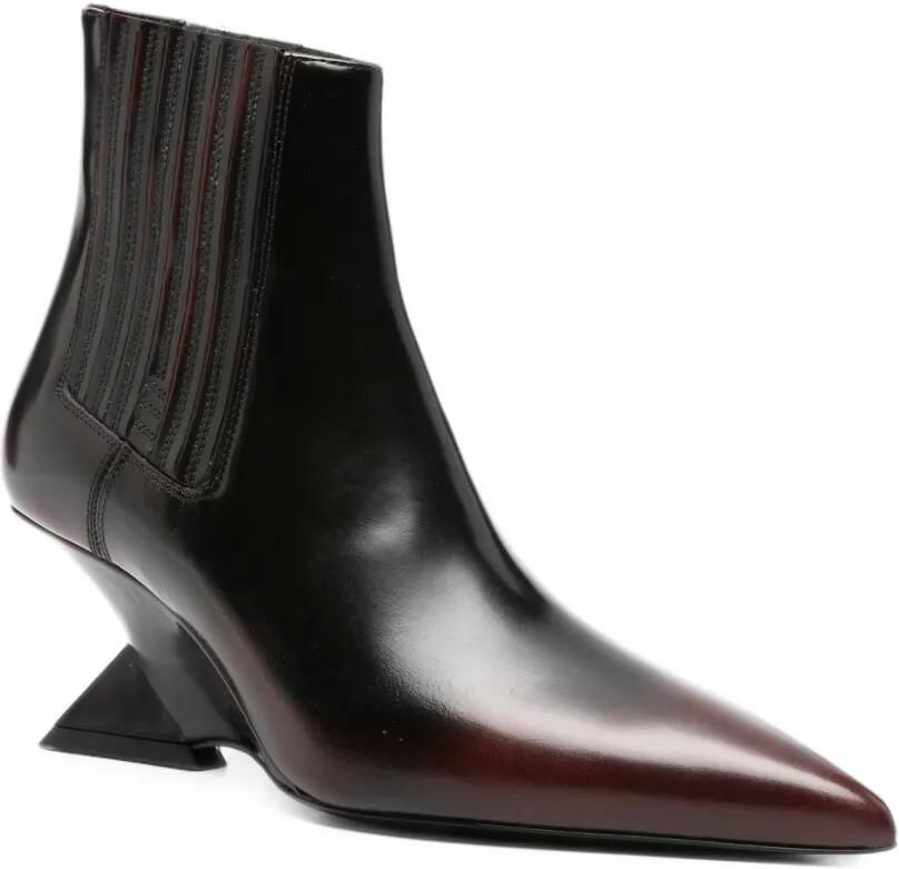 The Attico sculptural wedge-heel ankle boots Zwart - Foto 3
