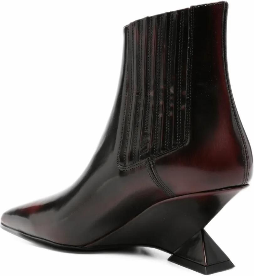 The Attico sculptural wedge-heel ankle boots Zwart - Foto 2