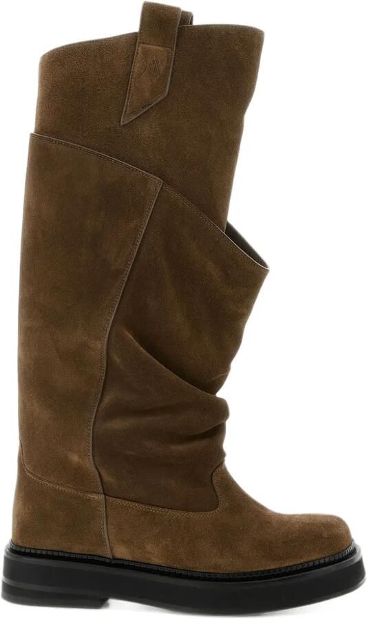 The Attico Suede overknee laarzen Bruin