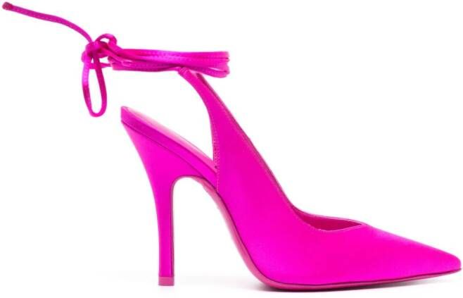 The Attico Venus satijnen slingback pumps Roze