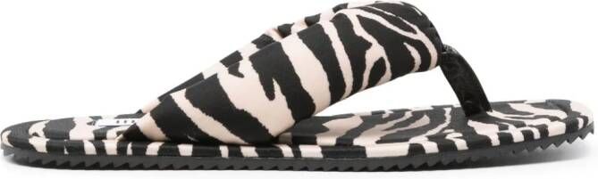 The Attico Slippers met zebraprint Beige