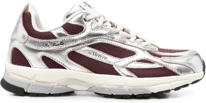 The Mercer Brand Re-Run metallic leren sneakers Zilver