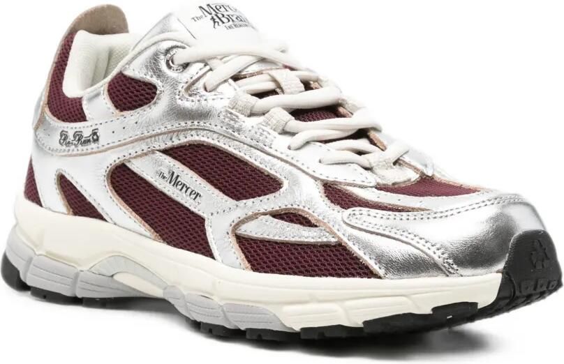 The Mercer Brand Re-Run metallic leren sneakers Zilver - Foto 2