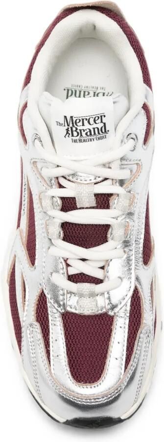 The Mercer Brand Re-Run metallic leren sneakers Zilver - Foto 4
