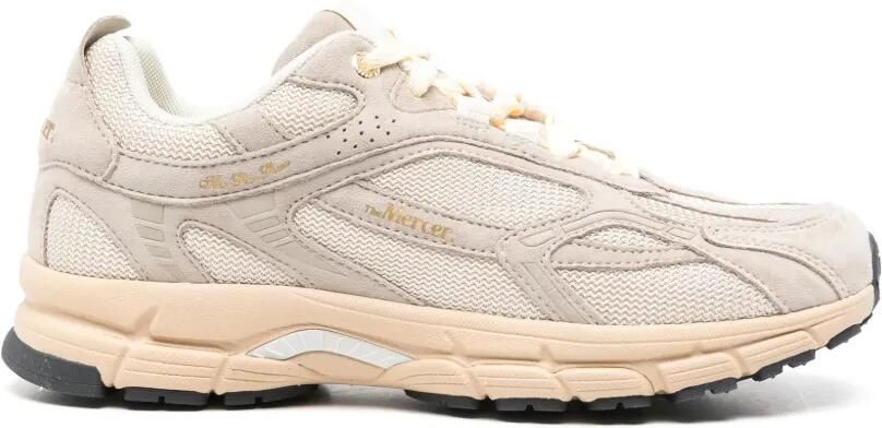 The Mercer Brand The Re-Run sneakers met vlakken en mesh Beige