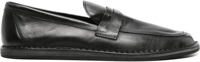 The Row Cary leren penny loafers Zwart