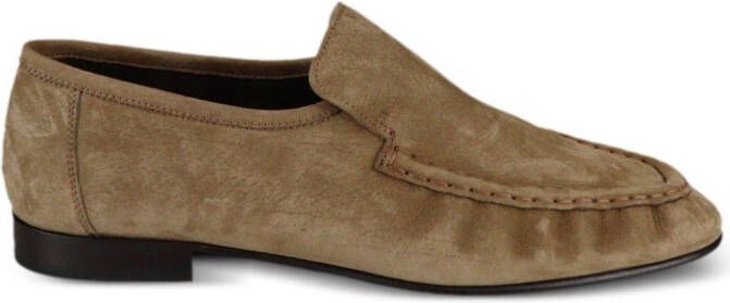 The Row Emerson nubuck loafers Beige