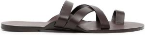 The Row Leren slippers Bruin