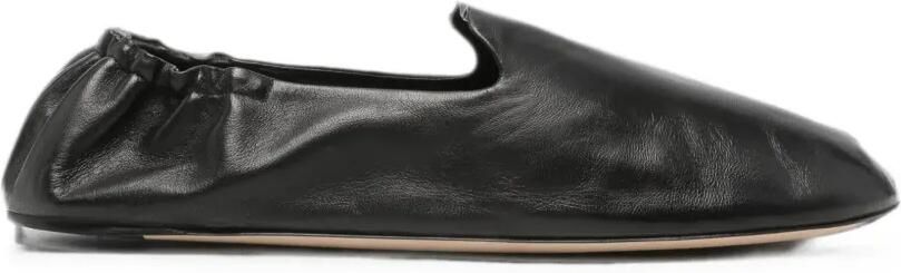 The Row Casa elastische leren loafers Zwart