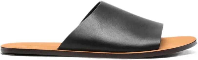 The Row Charlie platte leren sandalen Zwart