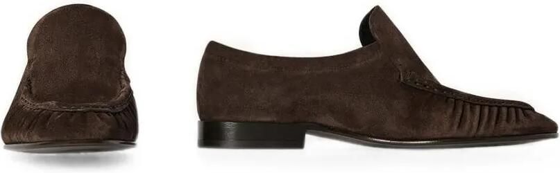 The Row Gesmockte suède loafers Bruin - Foto 4
