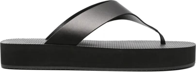 The Row Ginza slippers met plateauzool Zwart