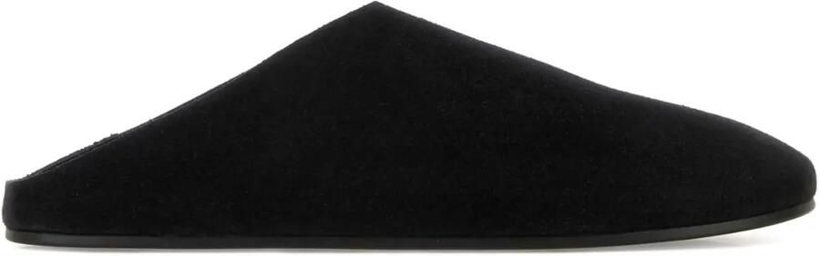 The Row Hudson suède slippers Zwart