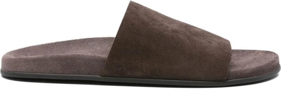 The Row Hugh suede slides Bruin