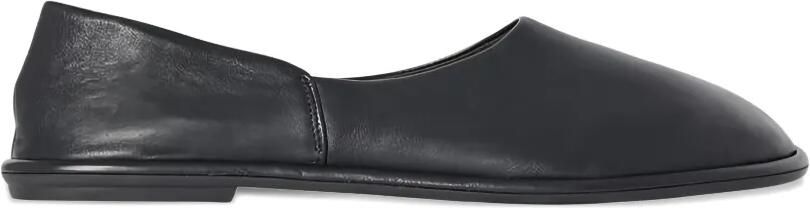The Row Leren loafers met ronde neus Zwart
