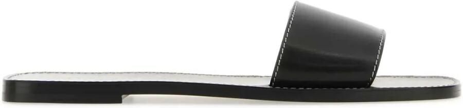 The Row Milla leren slippers Zwart