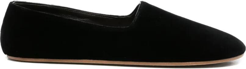 The Row Ponti fluwelen slippers Zwart