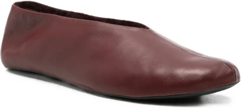 The Row Stella leren ballerina's Rood